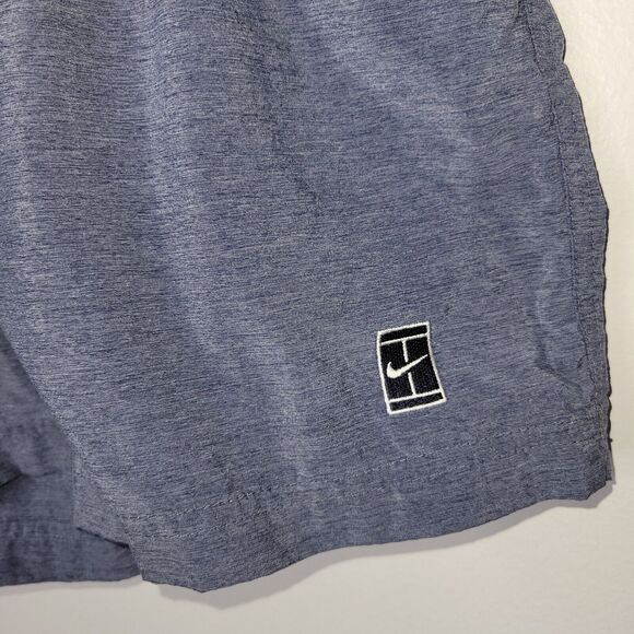 Nike Court Men Shorts Large Drawstring Elastic Waist Pockets Unlined Blue - Picture 2 of 10